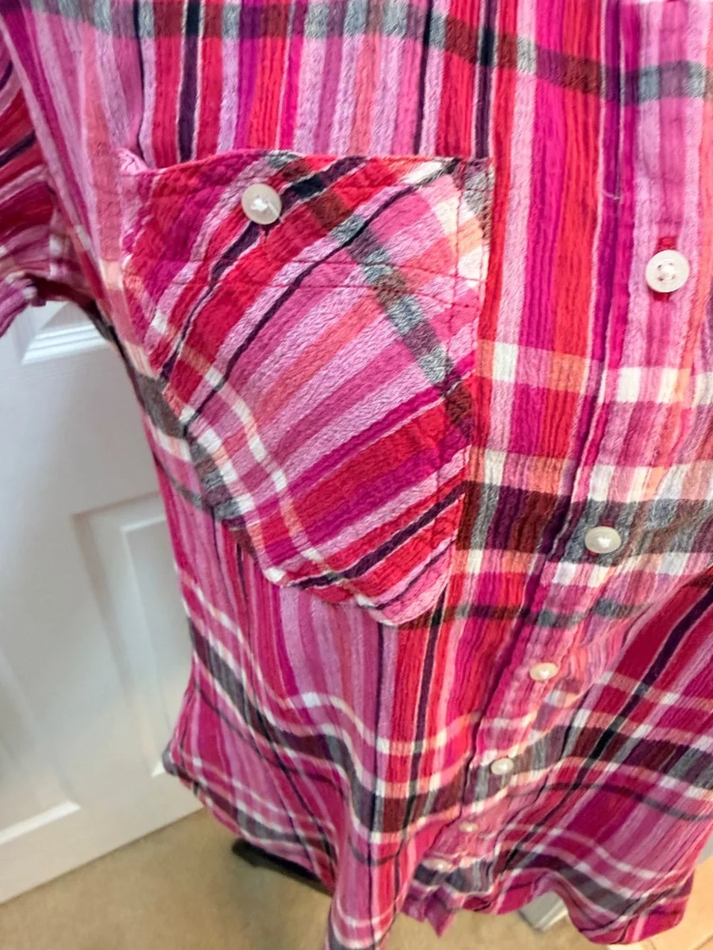 Lauren Ralph Lauren Pink Plaid Western Shirt – Women’s Size L - Picture 3 of 8